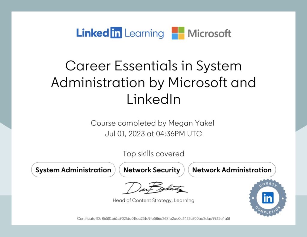 Career Essentials in System Administration by Microsoft and LinkedIn